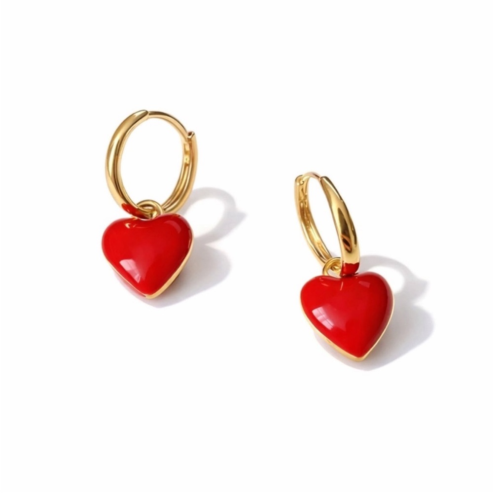 New! Anthropologie Heart Huggie Earrings NWOT (3001)